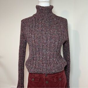 Axcess Vintage 90s Eggplant Purple, Pink, Blue Flecked Turtleneck Sweater  💟🦋